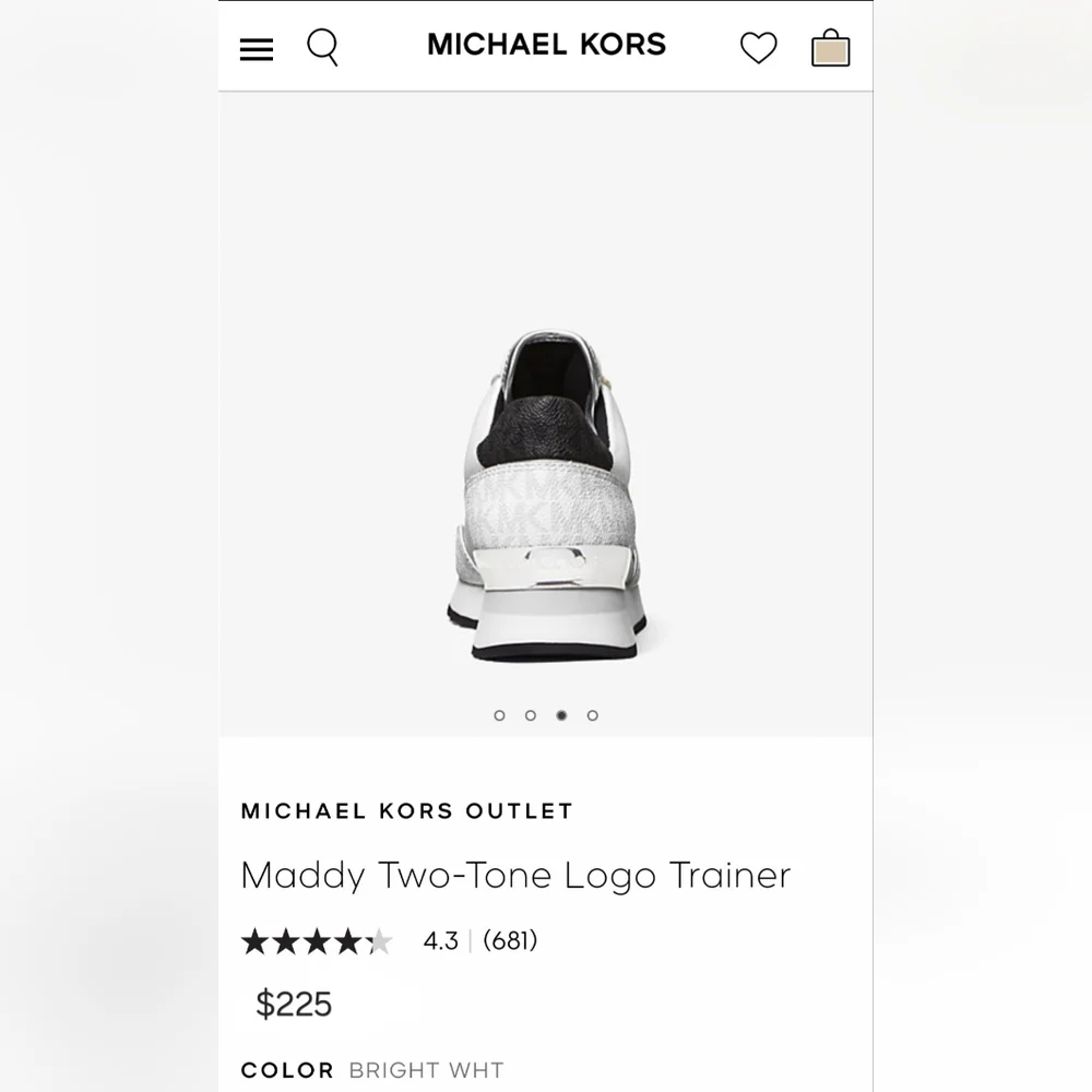 💋Michael Kors Maddy Two-Tone Logo Trainer (10) - Picture 6 of 12